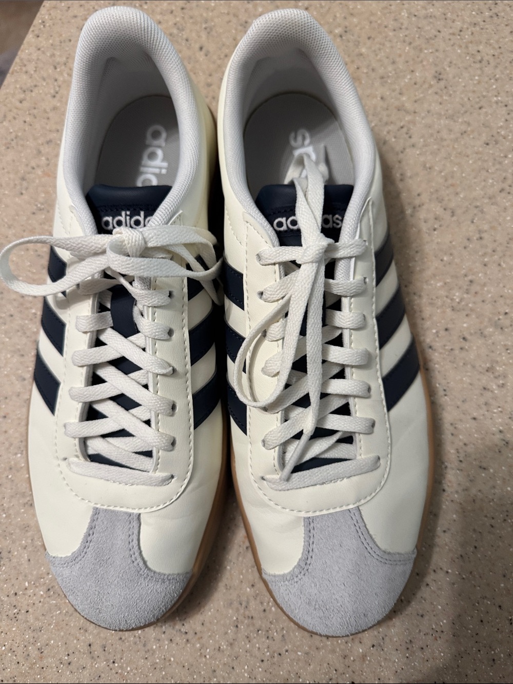 adidas Women’s White & Navy Classic Court Sneakers